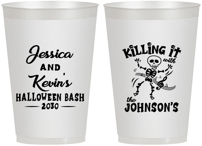 Personalized Halloween 12 oz Frosted Cups - Skeleton | 250017