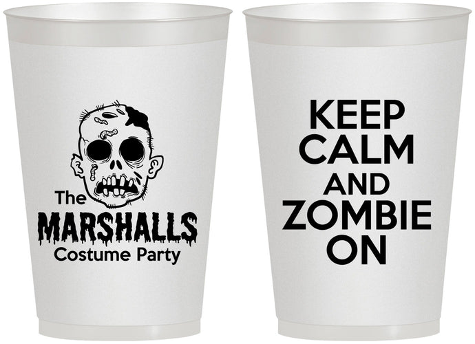 Personalized Halloween 12 oz Frosted Cups - Zombie | 250018