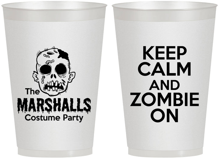 Personalized Halloween 12 oz Frosted Cups - Zombie | 250018