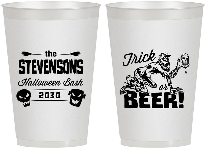 Personalized Halloween 12 oz Frosted Cups - Trick Or Beer | 250021