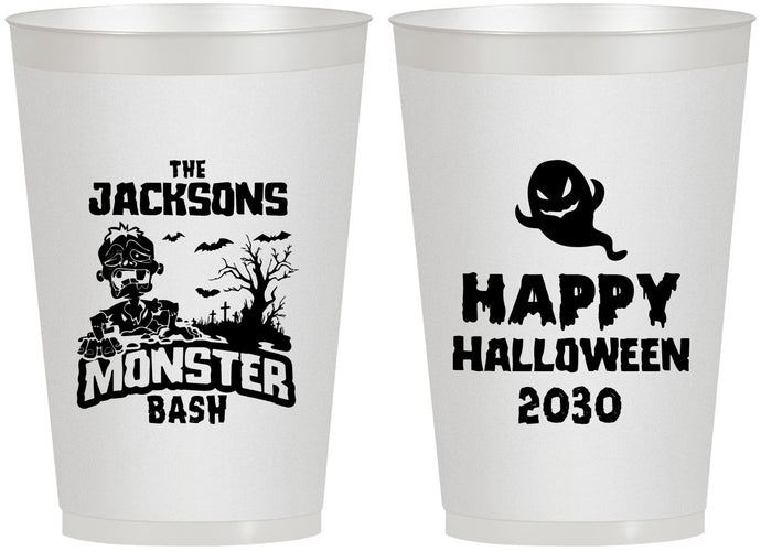 Personalized Halloween 12 oz Frosted Cups - Ghost Monster | 250022