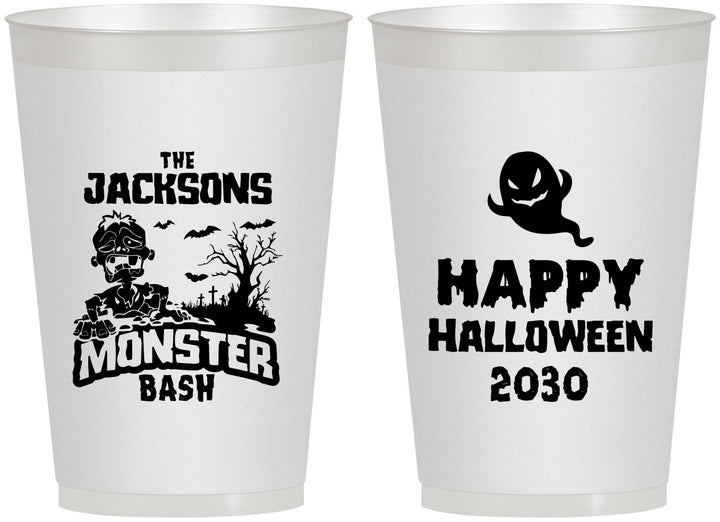 Personalized Halloween 12 oz Frosted Cups - Ghost Monster | 250022
