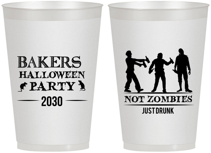 Personalized Halloween 12 oz Frosted Cups - Zombies | 250023