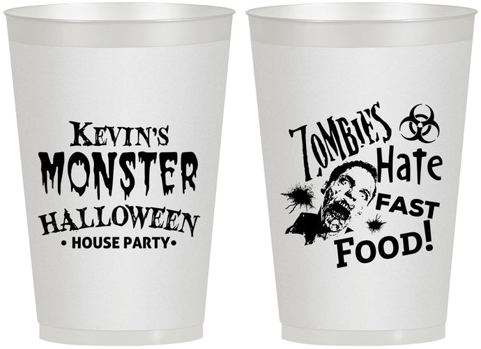 Personalized Halloween 12 oz Frosted Cups - Monster Zombie | 250027