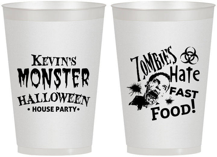 Personalized Halloween 12 oz Frosted Cups - Monster Zombie | 250027