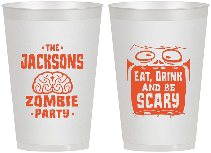 Personalized Halloween 12 oz Frosted Cups - Eat Drink Be Scary | 250028