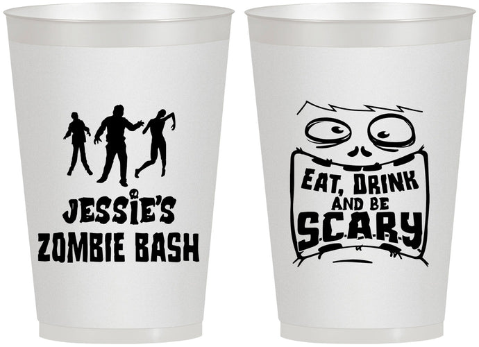 Personalized Halloween 12 oz Frosted Cups - Eat Drink Be Scary | 250029