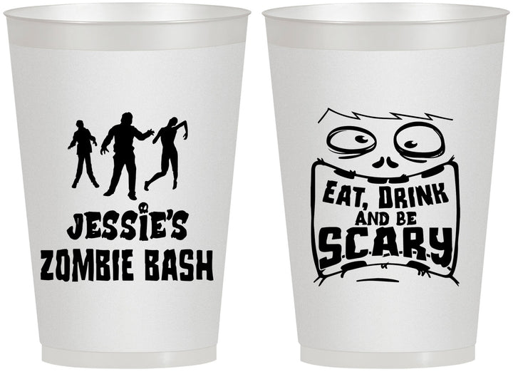 Personalized Halloween 12 oz Frosted Cups - Eat Drink Be Scary | 250029