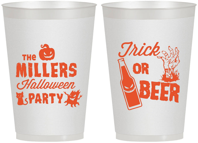 Personalized Halloween 12 oz Frosted Cups - Trick Or Beer | 250032