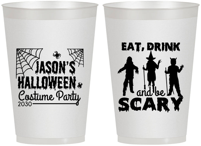 Personalized Halloween 12 oz Frosted Cups - Eat Drink Be Scary | 250038