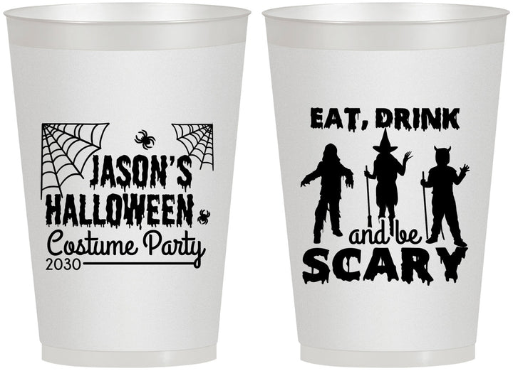 Personalized Halloween 12 oz Frosted Cups - Eat Drink Be Scary | 250038