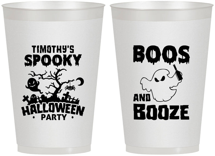 Personalized Halloween 12 oz Frosted Cups - Boos And Booze | 250041