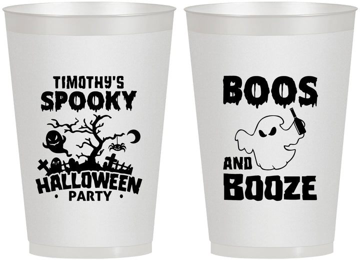 Personalized Halloween 12 oz Frosted Cups - Boos And Booze | 250041