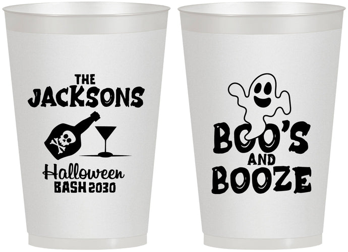 Personalized Halloween 12 oz Frosted Cups - Boos And Booze | 250047