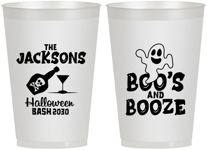 Personalized Halloween 12 oz Frosted Cups - Boos And Booze | 250047