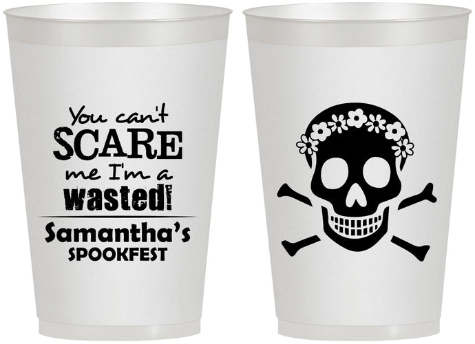 Personalized Halloween 12 oz Frosted Cups - Sugar Skull | 250050