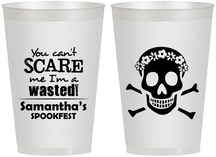 Personalized Halloween 12 oz Frosted Cups - Sugar Skull | 250050