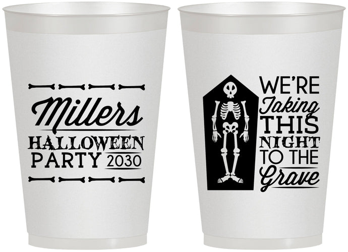 Personalized Halloween 12 oz Frosted Cups - Skeleton | 250051