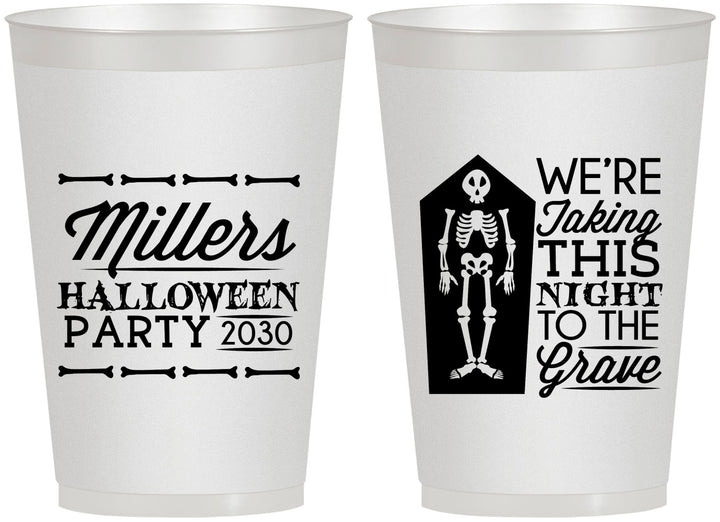 Personalized Halloween 12 oz Frosted Cups - Skeleton | 250051