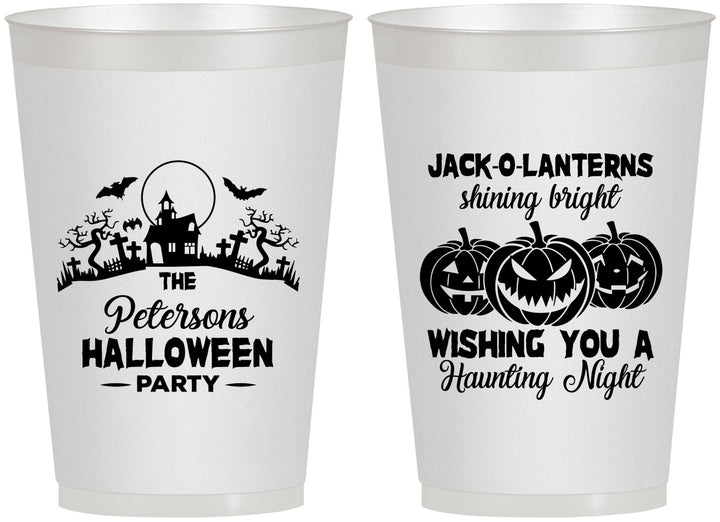 Personalized Halloween 12 oz Frosted Cups - Jack O Lantern | 250053
