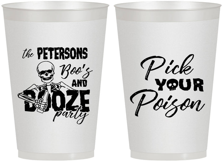 Personalized Halloween 12 oz Frosted Cups - Boos And Booze | 250054