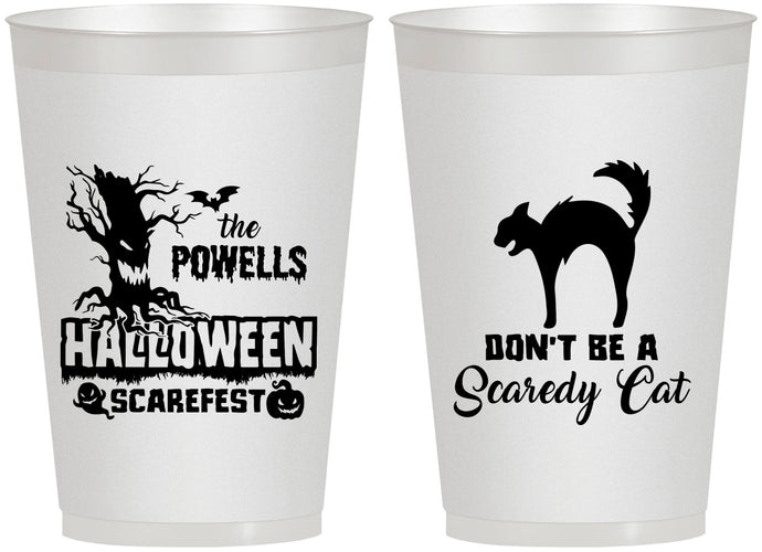 Personalized Halloween 12 oz Frosted Cups - Scaredy Cat | 250055