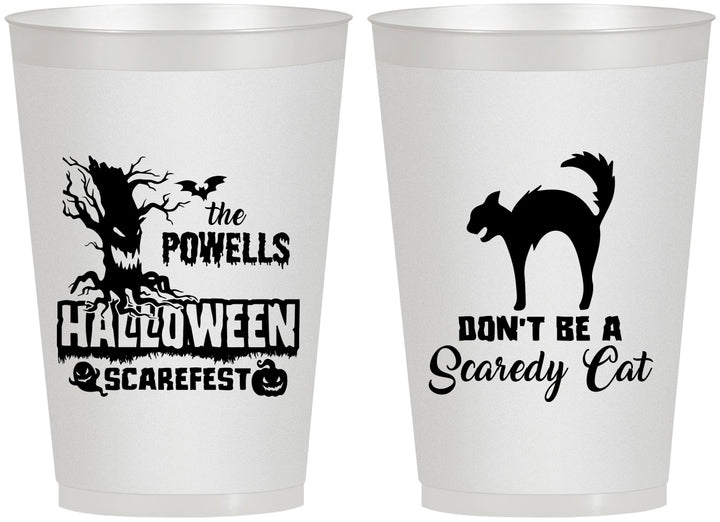Personalized Halloween 12 oz Frosted Cups - Scaredy Cat | 250055