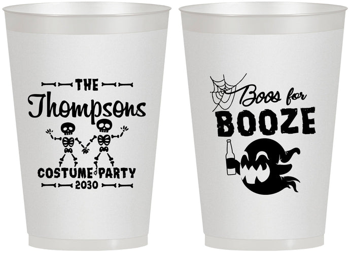 Personalized Halloween 12 oz Frosted Cups - Boos And Booze | 250058