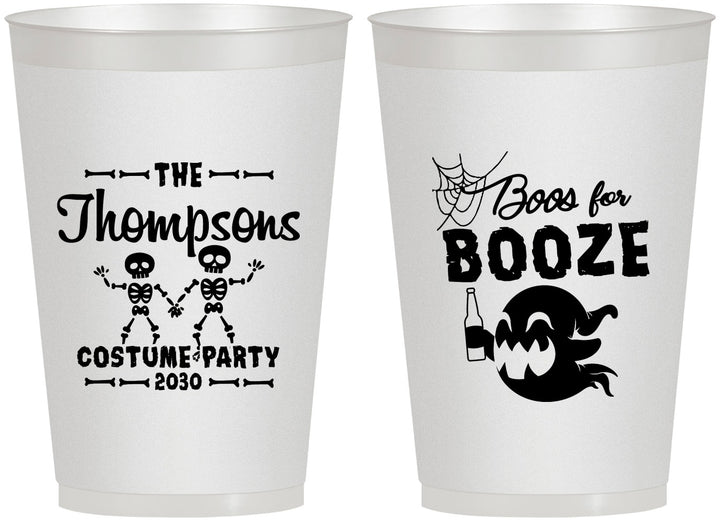 Personalized Halloween 12 oz Frosted Cups - Boos And Booze | 250058