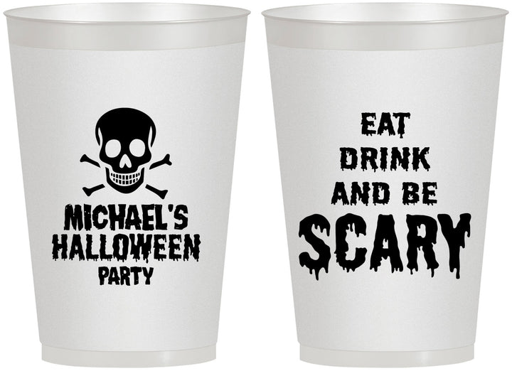 Personalized Halloween 12 oz Frosted Cups - Eat Drink Be Scary | 250059