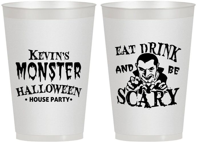 Personalized Halloween 12 oz Frosted Cups - Eat Drink Be Scary | 250063