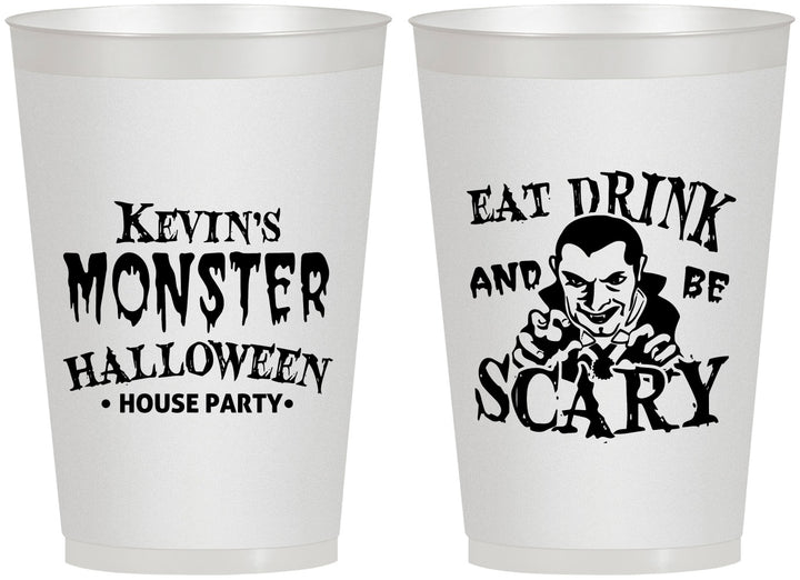 Personalized Halloween 12 oz Frosted Cups - Eat Drink Be Scary | 250063