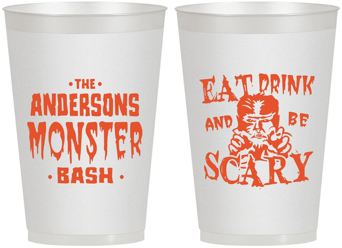 Personalized Halloween 12 oz Frosted Cups - Werewolf Monster | 250064