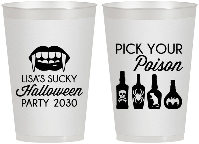 Personalized Halloween 12 oz Frosted Cups - Pick Your Poison | 250065