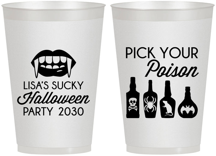 Personalized Halloween 12 oz Frosted Cups - Pick Your Poison | 250065
