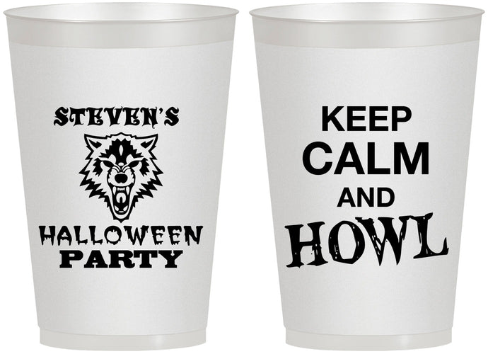 Personalized Halloween 12 oz Frosted Cups - Howl | 250069