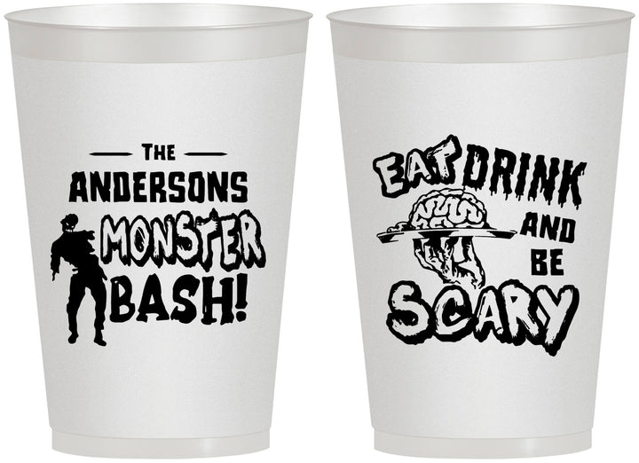 Personalized Halloween 12 oz Frosted Cups - Eat Drink Be Scary | 250070