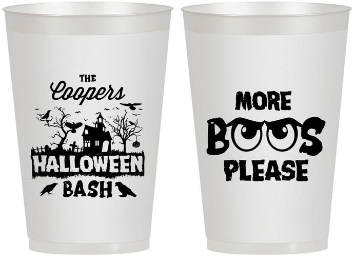 Personalized Halloween 12 oz Frosted Cups - Haunted House | 250075