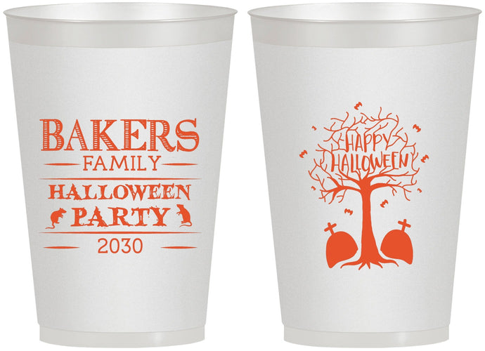 Personalized Halloween 12 oz Frosted Cups - Graveyard Shift | 250076