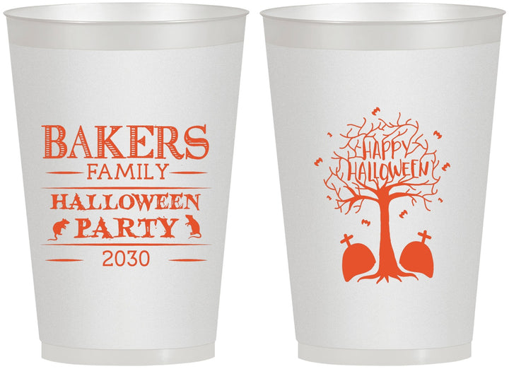 Personalized Halloween 12 oz Frosted Cups - Graveyard Shift | 250076