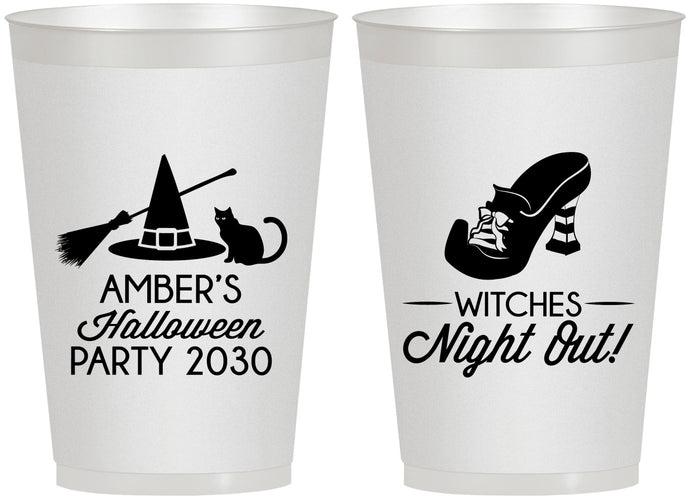 Personalized Halloween 12 oz Frosted Cups - Witches Night Out | 250083