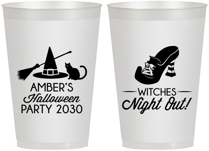 Personalized Halloween 12 oz Frosted Cups - Witches Night Out | 250083