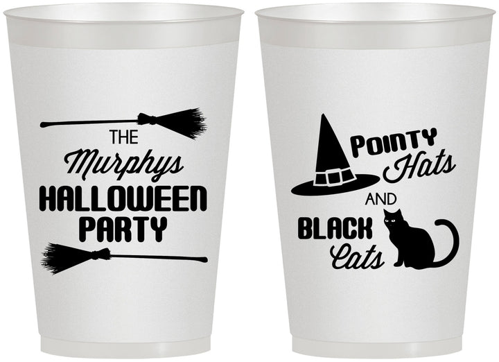 Personalized Halloween 12 oz Frosted Cups - Black Cats | 250087