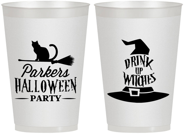 Personalized Halloween 12 oz Frosted Cups - Drink Up Witches | 250094