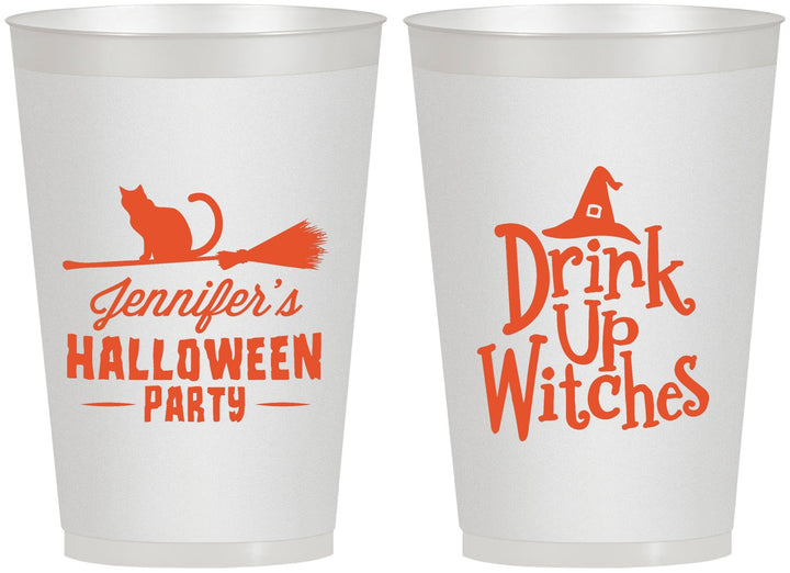 Personalized Halloween 12 oz Frosted Cups - Drink Up Witches | 250096