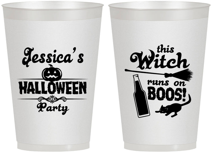 Personalized Halloween 12 oz Frosted Cups - Witch Boos | 250097