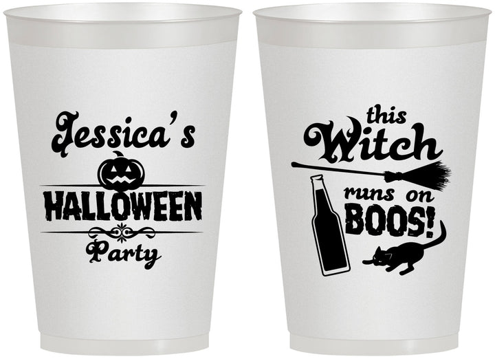 Personalized Halloween 12 oz Frosted Cups - Witch Boos | 250097