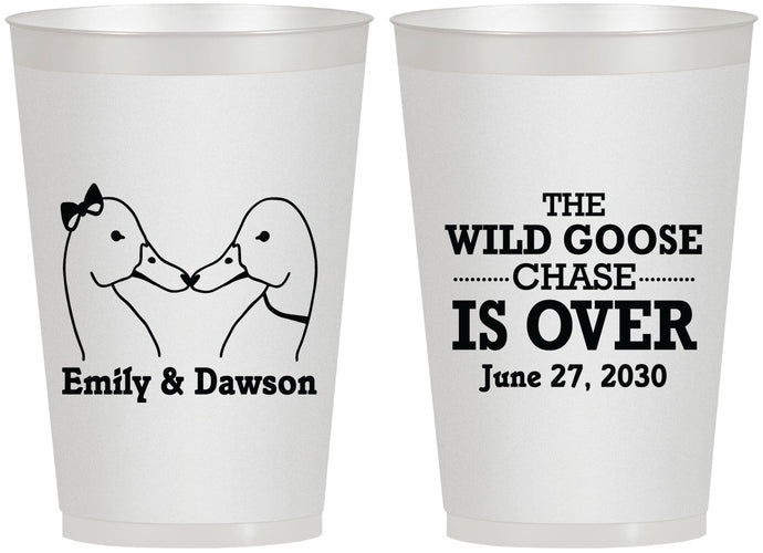 Personalized Wedding 12 oz Frosted Cups - Wild Goose | 251