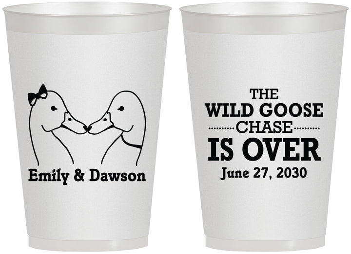 Personalized Wedding 12 oz Frosted Cups - Wild Goose | 251