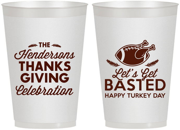 Personalized Thanksgiving 12 oz Frosted Cups - Lets Get Basted | 260003